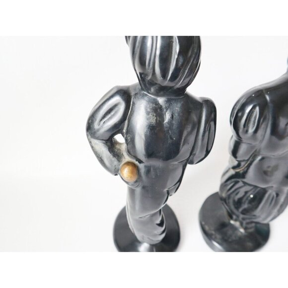 Claytonware Chalk Harlem Dancers Black Gold Trim Vintage Mid Century - Picture 3 of 8